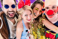 Party people celebrating carnival or new years eve stock photography Party people celebrating carnival or new years eve stock photography