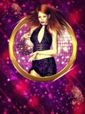 Party Poster With A Girl Royalty Free Stock Photo Party Poster With A Girl Royalty Free Stock Photo