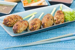 Pas mentionné ailleurs Nuong Xa - saucisses de proc hachées vietnamiennes Image stock Pas mentionné ailleurs Nuong Xa - saucisses de proc hachées vietnamiennes Image stock