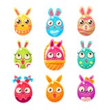 Pascua formada huevo Bunny In Different Designs stock de ilustración Pascua formada huevo Bunny In Different Designs stock de ilustración