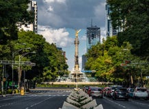 Paseo de La Reforma avenue and Angel of Independence Monument - Mexico City, Mexico Stock Image Paseo de La Reforma avenue and Angel of Independence Monument - Mexico City, Mexico Stock Image