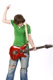 Passionate Guitar Player Playing His Guitar Royalty Free Stock Photo