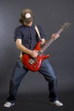Passionate Guitarist With Hat Stock Photos