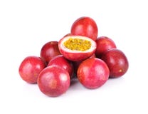 Passionfruit; Passionsblume essbar auf weißem Hintergrund lizenzfreies stockbild Passionfruit; Passionsblume essbar auf weißem Hintergrund lizenzfreies stockbild