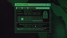Password cracked, unrecognizable computer hacker stealing personal data, internet cyber crime concept.
