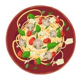 Pasta assorted with Spaghetti. Vector illustration for the menu. stock illustration Pasta assorted with Spaghetti. Vector illustration for the menu. stock illustration