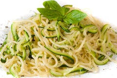 Pasta With Zucchini Stock Photography
