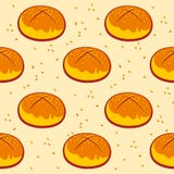 Pastry pattern, cinnamon roll print. Bakery pattern. sesame bun vector illustration Pastry pattern, cinnamon roll print. Bakery pattern. sesame bun vector illustration