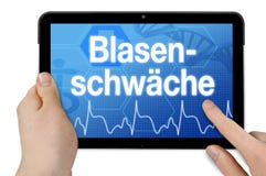 Pastylka z ekranu sensorowego i diagnozy p?cherzow? s?abo?ci? ilustracja wektor Pastylka z ekranu sensorowego i diagnozy p?cherzow? s?abo?ci? ilustracja wektor