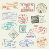 Paszporta znaczek międzynarodowej podróży wizy projekt ilustracja wektor Paszporta znaczek międzynarodowej podróży wizy projekt ilustracja wektor