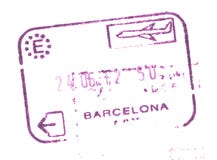 Paszportowy customs wejścia znaczek w lotnisku Barcelona, Hiszpania zdjęcie stock Paszportowy customs wejścia znaczek w lotnisku Barcelona, Hiszpania zdjęcie stock