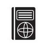 Paszportowy ikona wektor odizolowywający na białym tle, paszporta znak, urlopowi symbole ilustracji Paszportowy ikona wektor odizolowywający na białym tle, paszporta znak, urlopowi symbole ilustracji