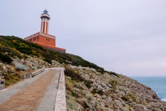 Path to The Punta Carena lighthouse, Capri. Stock Image Path to The Punta Carena lighthouse, Capri. Stock Image