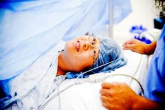 Patiënt vóór chirurgie royalty-vrije stock fotografie Patiënt vóór chirurgie royalty-vrije stock fotografie