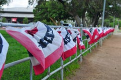 Patriotic banners on the 4th of July Royalty Free Stock Photography Patriotic banners on the 4th of July Royalty Free Stock Photography