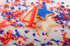 Patriottische koekjes voor 4 van Juli Royalty-vrije Stock Fotografie Patriottische koekjes voor 4 van Juli Royalty-vrije Stock Fotografie
