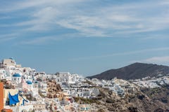 Patrzeje wybrzeże Oia fotografia stock Patrzeje wybrzeże Oia fotografia stock