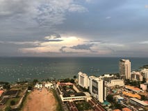 Pattaya, Thailand, summer 2018, Sunset near sea stock image Pattaya, Thailand, summer 2018, Sunset near sea stock image