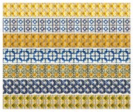 Pattern of 7 different yellow and blue relief tiles Stock Photography Pattern of 7 different yellow and blue relief tiles Stock Photography