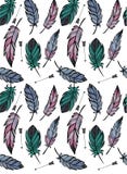 Pattern of feathers and arrows stock illustration Pattern of feathers and arrows stock illustration