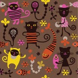 Pattern with fun cats