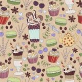 Pattern Of Selection Hot Drinks With Cakes, Spices And Herbrs Royalty Free Stock Photography Pattern Of Selection Hot Drinks With Cakes, Spices And Herbrs Royalty Free Stock Photography