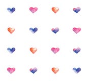 Pattern With Watercolor Hearts Royalty Free Stock Image Pattern With Watercolor Hearts Royalty Free Stock Image