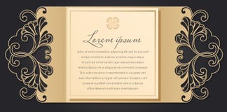 Patterned pattern for laser cutting. Openwork layout of a festive envelope, a card for your text, a label, a note in royalty free illustration Patterned pattern for laser cutting. Openwork layout of a festive envelope, a card for your text, a label, a note in royalty free illustration