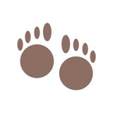 Paw print icon vector isolated on white background, Paw print sign , historical stone age symbols vector illustration Paw print icon vector isolated on white background, Paw print sign , historical stone age symbols vector illustration