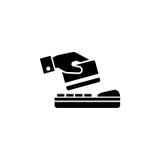 Payment terminal. Pos Machine with Credit Card Flat Vector Icon royalty free illustration Payment terminal. Pos Machine with Credit Card Flat Vector Icon royalty free illustration
