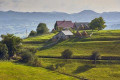 Paysage rural de printemps, la Transylvanie, Roumanie Photographie stock Paysage rural de printemps, la Transylvanie, Roumanie Photographie stock