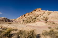 Paysage scénique de Bardenas Reales en région de Navarra de l'Espagne images stock Paysage scénique de Bardenas Reales en région de Navarra de l'Espagne images stock