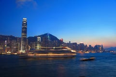 Paysage urbain de Hong Kong au crépuscule Photo stock Paysage urbain de Hong Kong au crépuscule Photo stock