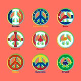 Países de las banderas del mundo como muestra del pacifismo stock de ilustración Países de las banderas del mundo como muestra del pacifismo stock de ilustración