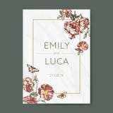 Floral wedding invitation mockup vector royalty free illustration Floral wedding invitation mockup vector royalty free illustration