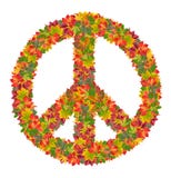 Peace sign from colorful leaves royalty free stock image Peace sign from colorful leaves royalty free stock image