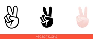 Peace sign hand with fingers icon. Isolated vector sign symbol.