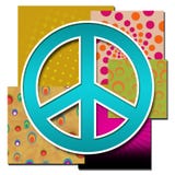 Peace Sign Over Various Colourful Backgrounds Stock Image