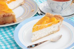 Peach Cheesecake With Agar Jelly Royalty Free Stock Photo Peach Cheesecake With Agar Jelly Royalty Free Stock Photo
