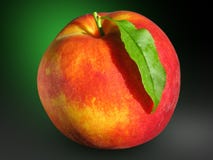 Peach With Leaf