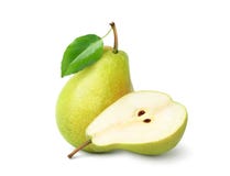Pear with cut in half