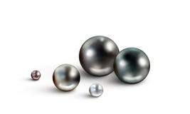 Tahitian pearls on white background - 3d illustration stock illustration Tahitian pearls on white background - 3d illustration stock illustration