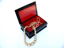 Pearls Necklace In The Box Royalty Free Stock Photo