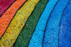Pebble stones laid out in the form of a rainbow. stock photos Pebble stones laid out in the form of a rainbow. stock photos