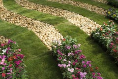 Pebbles And Flower Beds Stock Photo