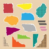 Pedazos de papeles coloridos rasgados con garabatos Ejemplo plano del vector Fije de elementos del collage libre illustration Pedazos de papeles coloridos rasgados con garabatos Ejemplo plano del vector Fije de elementos del collage libre illustration