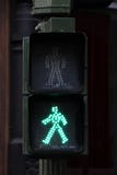 Pedestrian crossing lights and traffic lights, green Royalty Free Stock Photography Pedestrian crossing lights and traffic lights, green Royalty Free Stock Photography