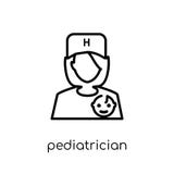 Pediatrician icon. Trendy modern flat linear vector Pediatrician royalty free illustration Pediatrician icon. Trendy modern flat linear vector Pediatrician royalty free illustration