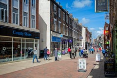Pedone soltanto Cornhill contenuto via, Dorchester di Cornhill fotografia stock Pedone soltanto Cornhill contenuto via, Dorchester di Cornhill fotografia stock