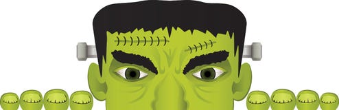 Peeking Frankenstein Header Illustration stock illustration Peeking Frankenstein Header Illustration stock illustration